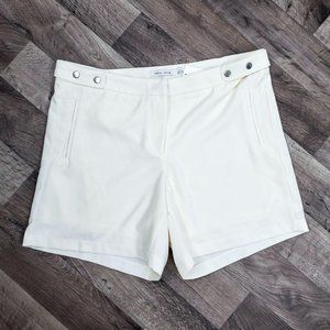 Bishop + Young Shorts Womens Large Ivory White High Rise Casual Knit NEW